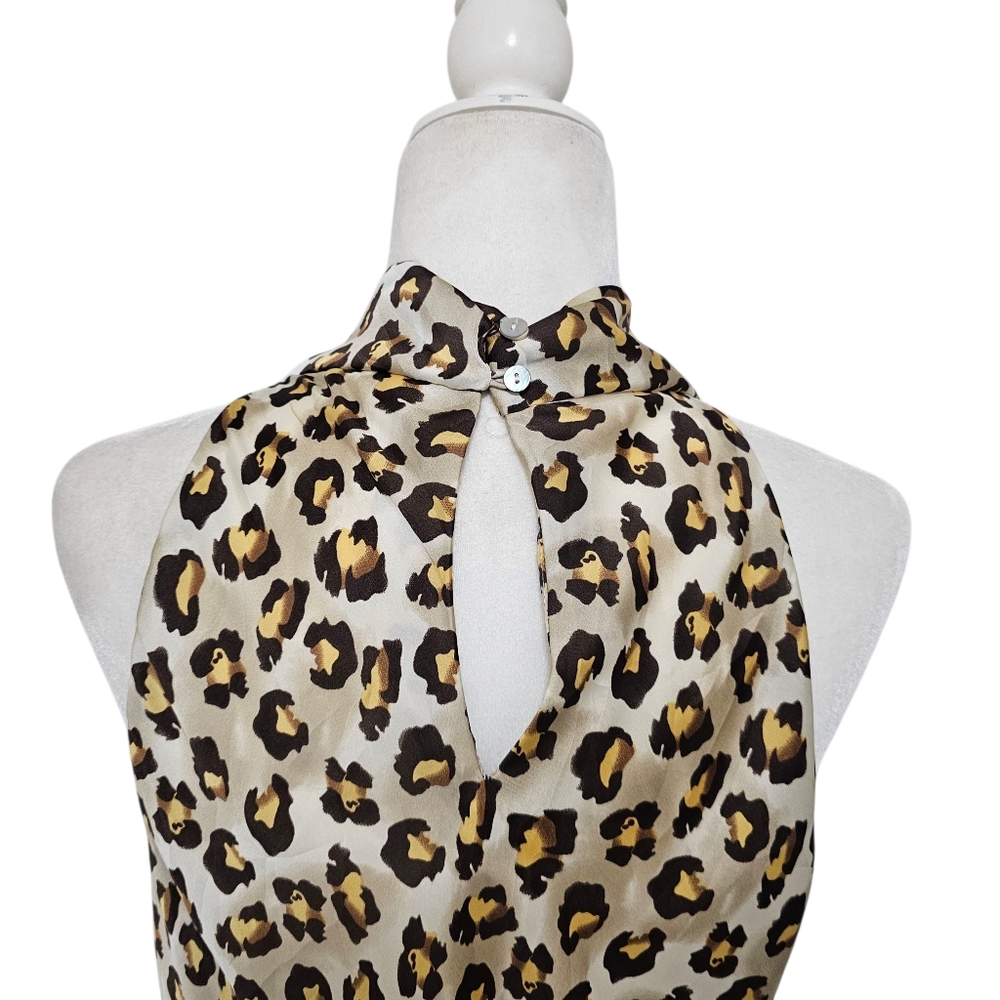 Adiva Leopard Print Sleeveless Silky Top Womens XL - Picture 7 of 11